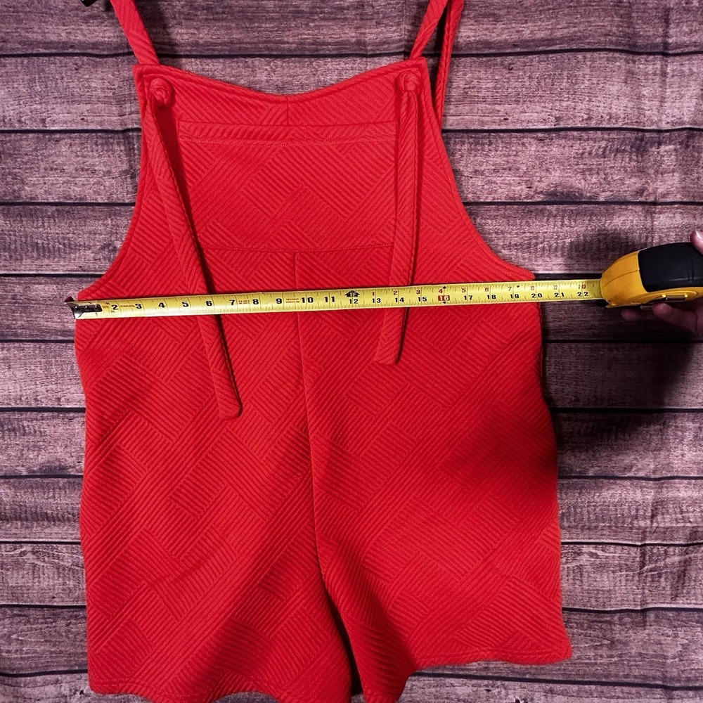 See and Be Seen Orange Textured Tie Strap Romper Shortalls Size M P7173 - Picture 8 of 8